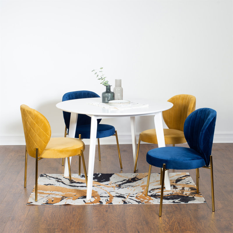 Ensemble de salle à manger Hearns, 5, Jaune / bleu / or