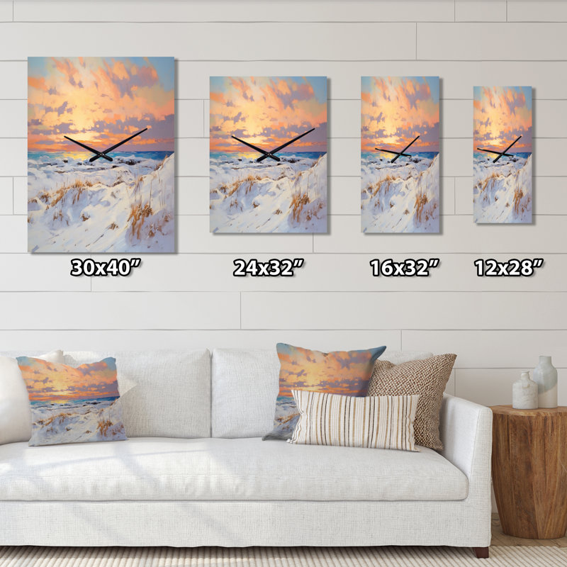 Demetry - Horloge murale moderne plage, Grand