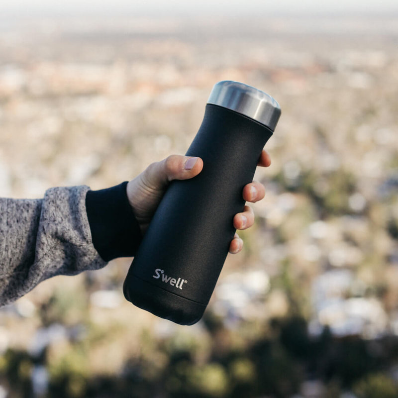 S'well Stainless Steel Traveler - Triple-Layered Vacuum-Insulated Travel Mug, 16 oz., Onyx Black