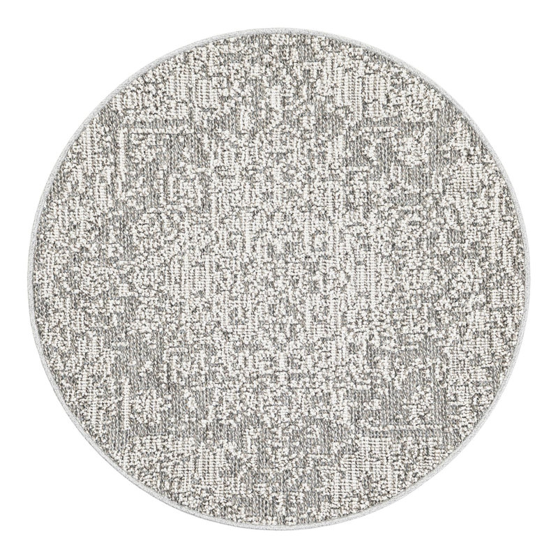 Indoor/Outdoor Traditional Area Rug, Round 3'1"