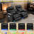 Power Reclining Loveseat Sofa Couch With Power Outlets & Colorful LED Lights For Living Room-1533576802