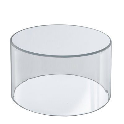 Présentoir en acrylique transparent, contenant rond en plastique et colonne montante