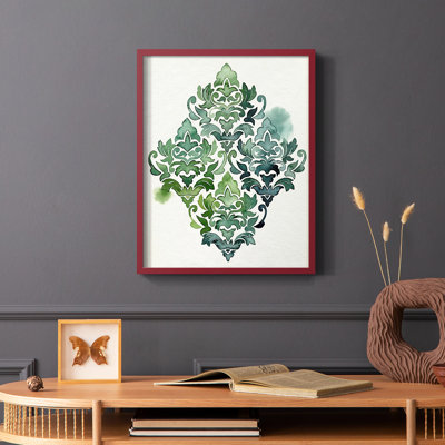 «Algae and Azule Motif II», reproduction encadrée - bois massif