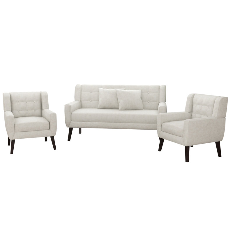 Jaqueze 3 Piece Sofa Set, Beige