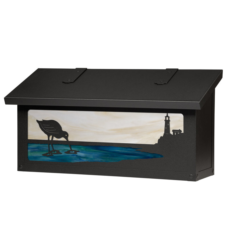 Boîte aux lettres murale, Noir texturé, Blanc vaporeux