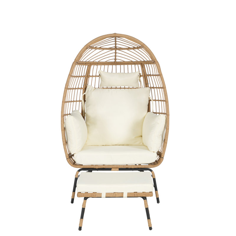 Fauteuil à œufs surdimensionné pour l'extérieur avec siège - chlore pour patio, Beige