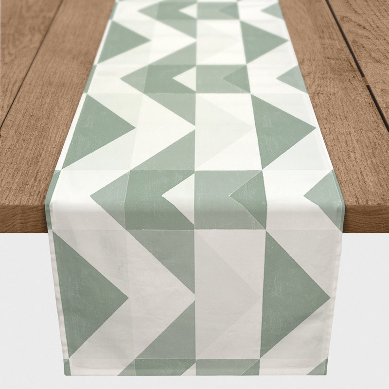 Chemin de table Badrulla, 90 po x 16 po, Vert