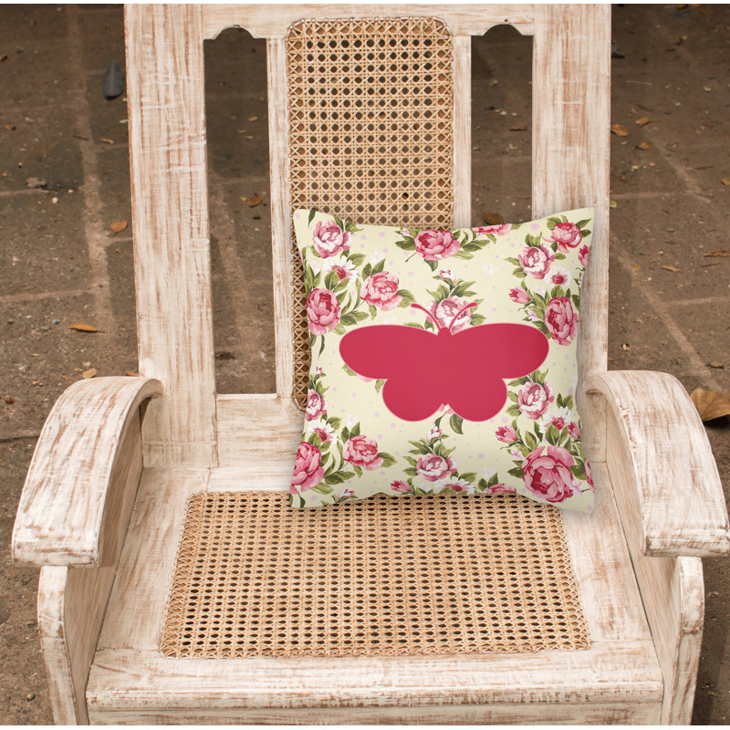  Coussin Butterfly Shabby Elegance, Jaune clair