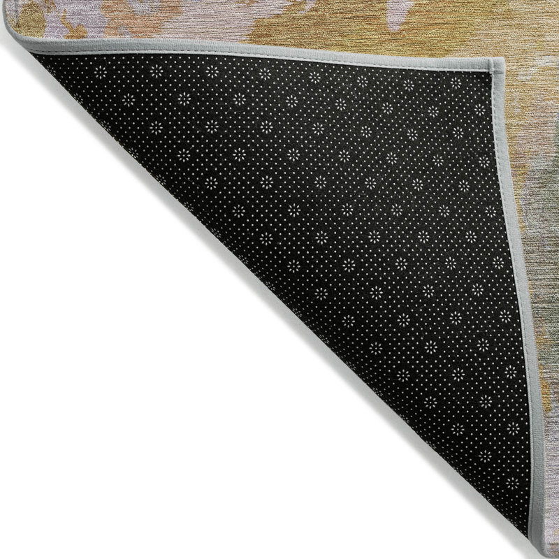 Tapis extérieur lavable abstrait rouille et lavande 5 pi x 8 pi