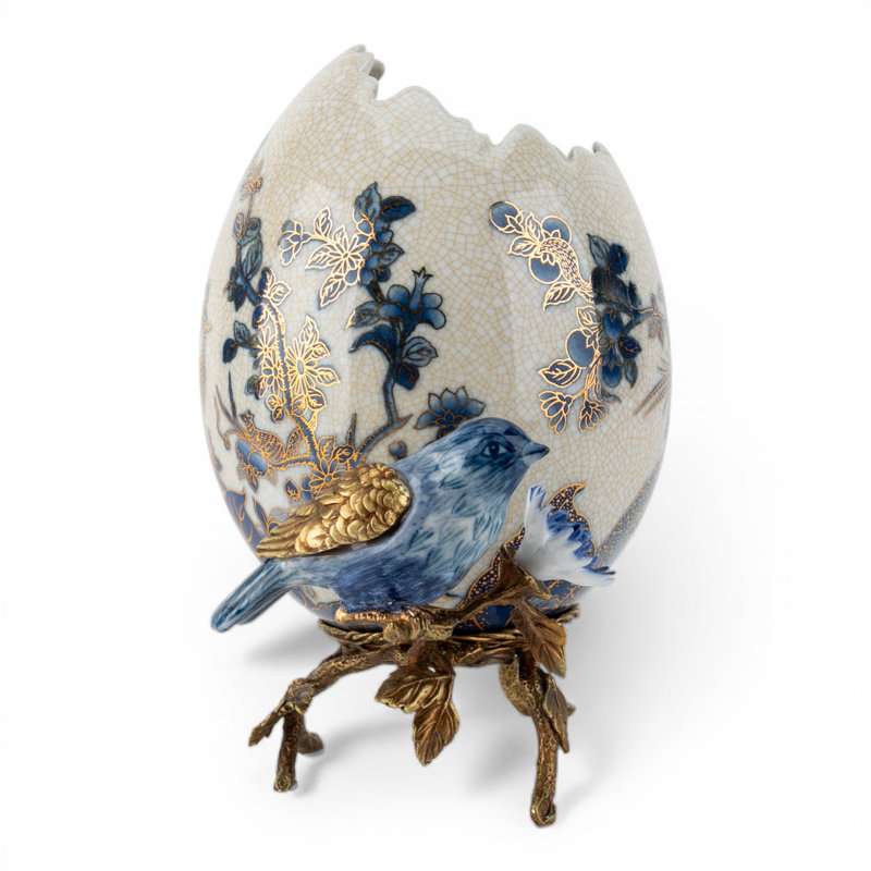 Golden Pheasant Egg Cachepot with Ormolu