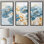 «Elegant Gold and Blue Pansy Petals I - Pansies», ensemble d'art sur toile