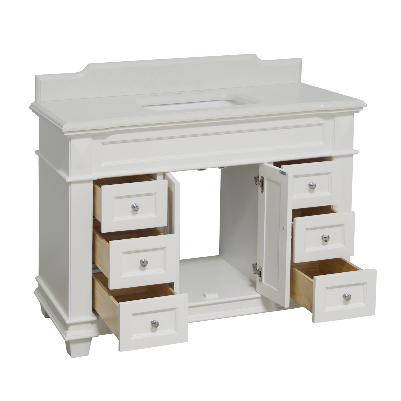 Ensa 48'' Single Bathroom Vanity, Quartz, White