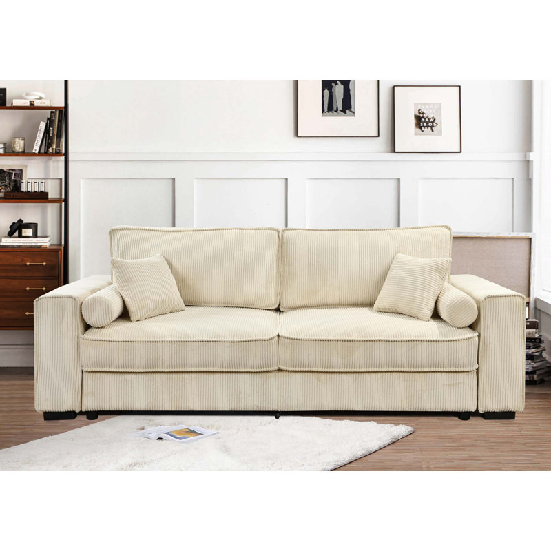 91''Large Sofa Bed With Storage, Beige