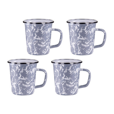 Set of 4 Solid Red Latte Mugs