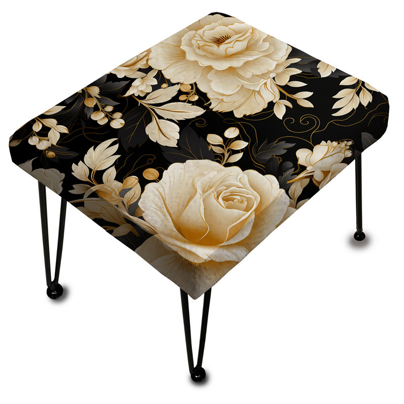 Repose-pieds Elegant Beige Rose Harmony I - Floral