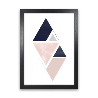 Navy And Marble Pink 3 by Pixy Paper - Print