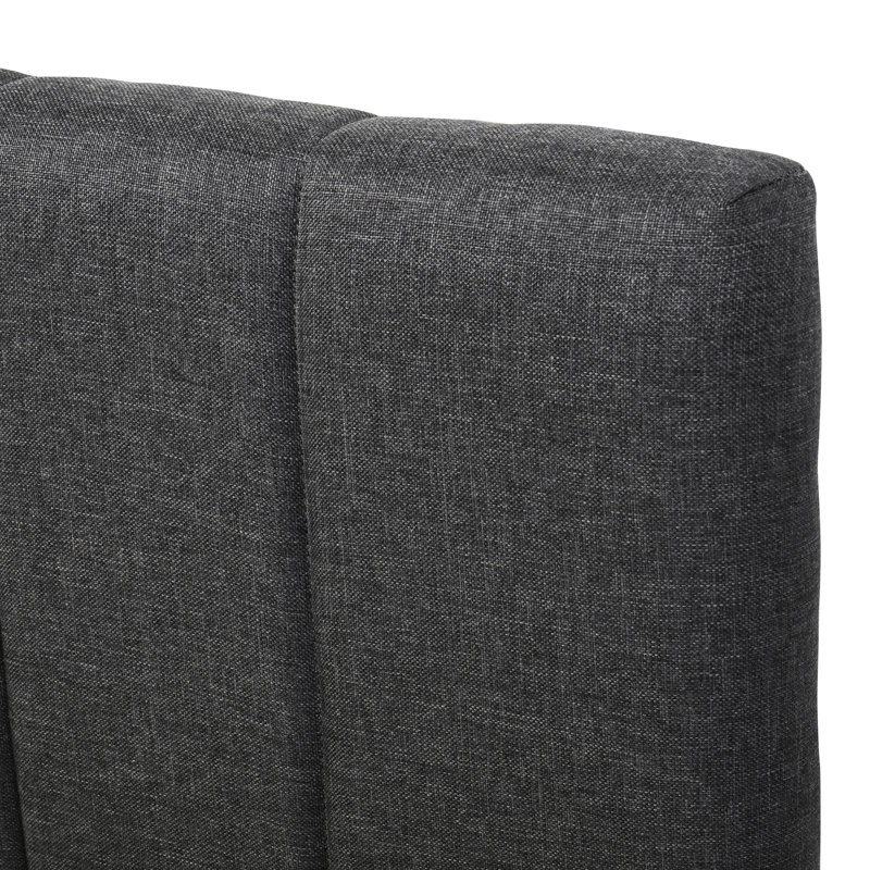 Lit plateforme tapissier en lin gris avec lit gigogne et rangement - Espace confortable pour la maison à 3 tiroirs dans une chambre fonctionnelle