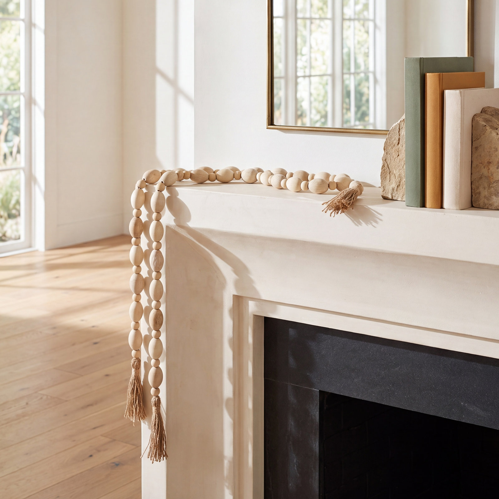 60" Mango Wood Bead Garland