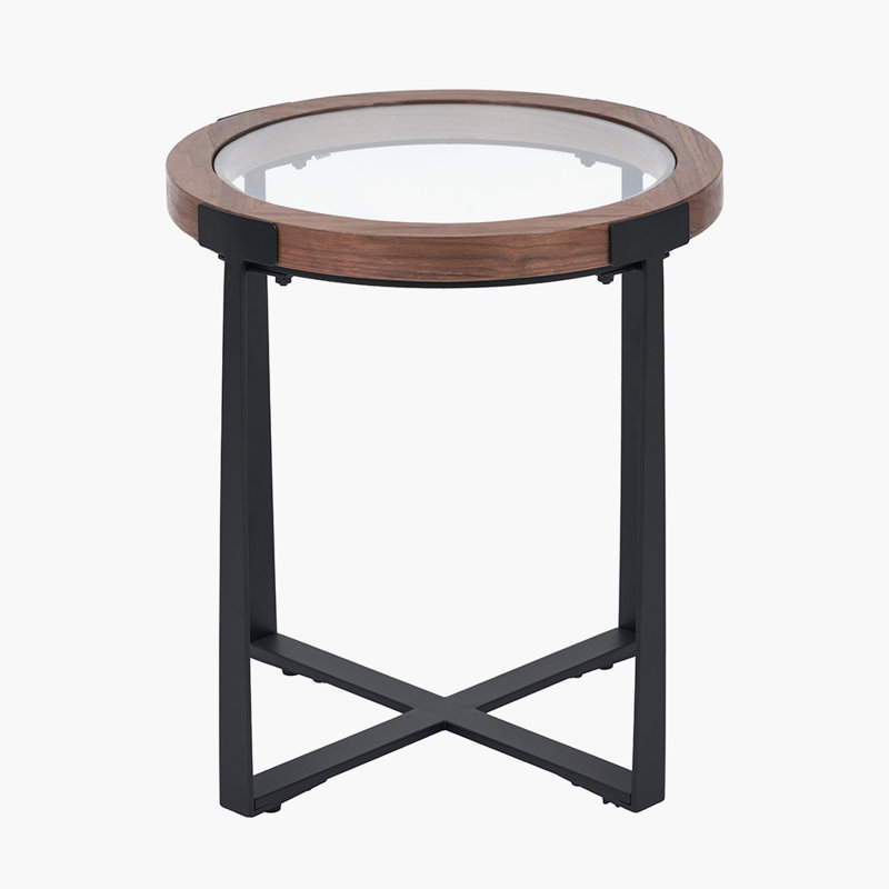 Tamberly Glass Top Frame End Table