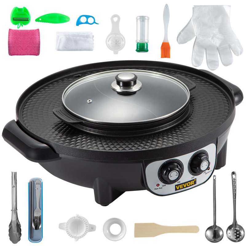 VEVOR 20.3" x 18.1" D Portable Indoor/Outdoor Use 2 - Burner Countertop Electric Grill