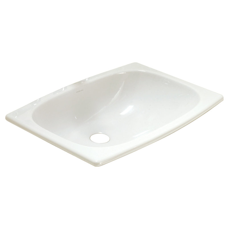 Stinson Ceramic Rectangular Drop-In Bathroom Sink with Overflow, White