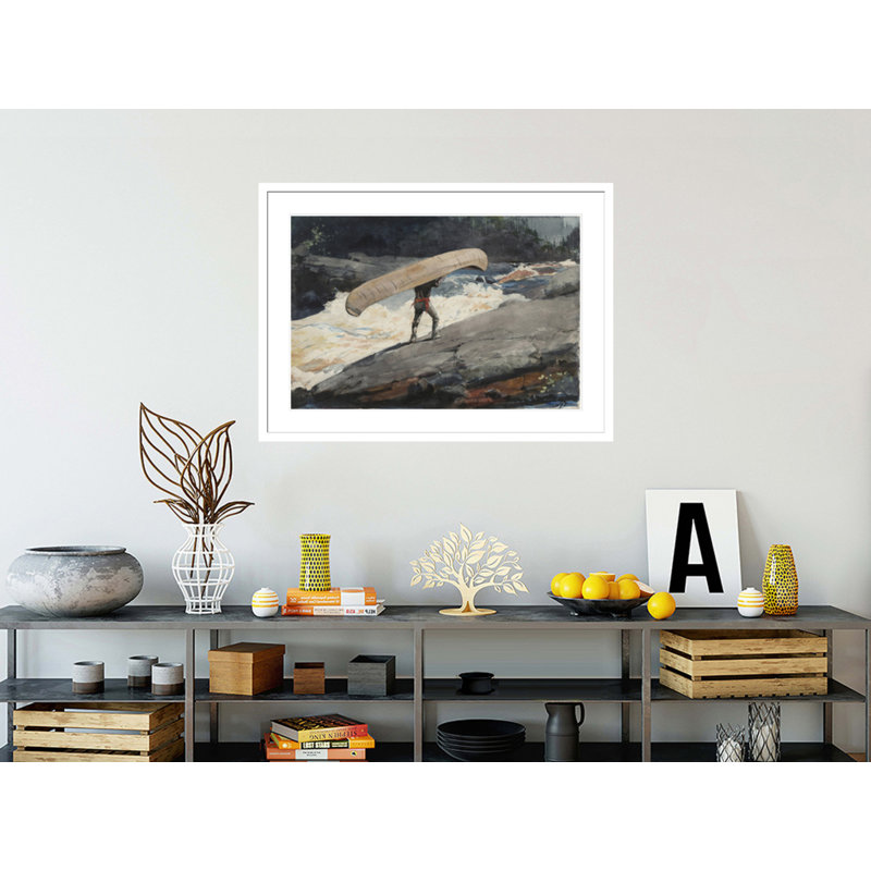 «The Portage» par Winslow Homer, impression giclée sur cadre, H 30,15 po x l 41,5 po