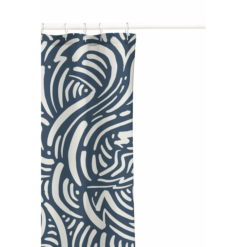 Cozy Swirl Ultra-Thin Lightweight Shower Curtain, Blue