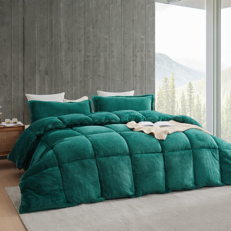 Thickest Comas My Comforter Ate Your Comforter Oversized Comforter Set, Twin Extra Long Comforter + 1 Standard Sham, Green