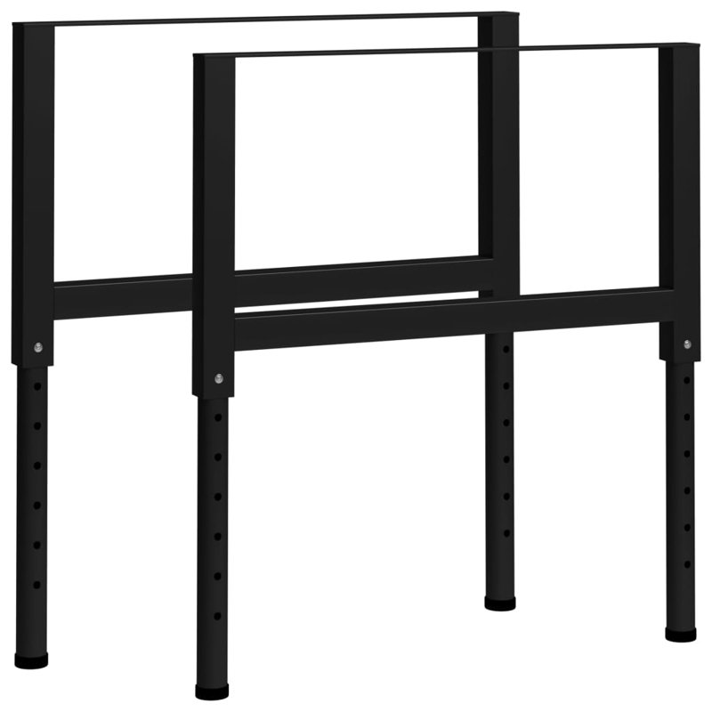 Établi en métal à hauteur réglable Milroy, Noir, H 37,6 po x l 33,46 po x P 0,5 po