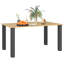 Table de salle à manger d'extérieur 59 "avec trou pour parasol, table de patio, brun