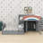 Multi-Functional Offset Bunk Bed Featuring Wardrobe, Drawers, Upholstered Guardrail, and Hanging Rod System-43541601