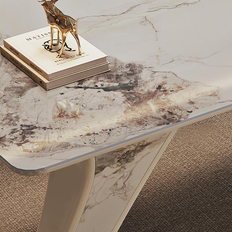 70.87"Light Luxury High-End Sintered Stone Rectangular Office Desk, 29.53" H x 70.87" W x 31.5" D