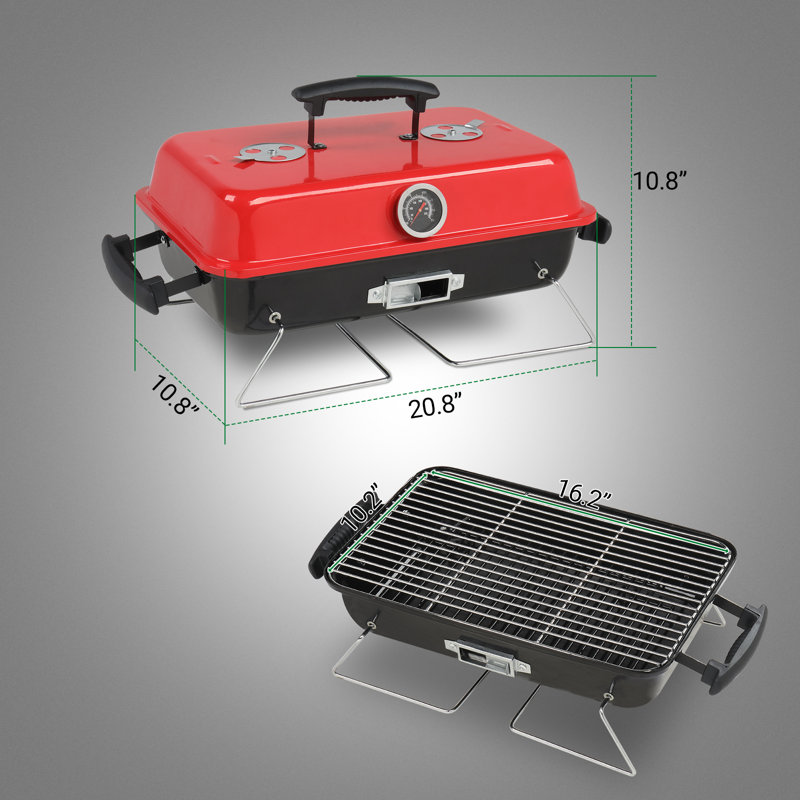 Petit barbecue au charbon portatif 20,8 po