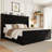 Velvet Upholstered Wingback Platform Bed-1004497210-1004497204