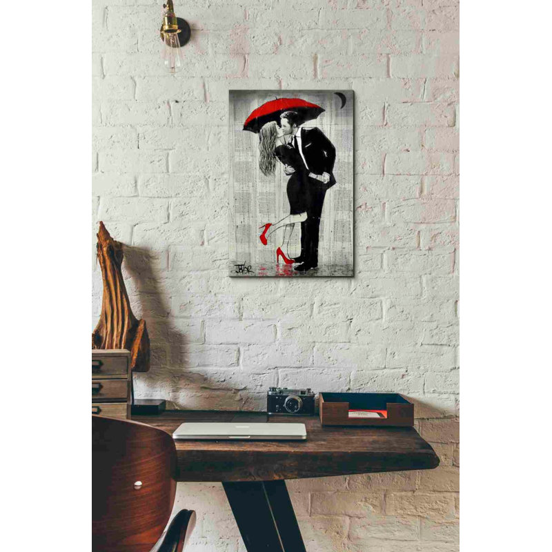 «The Kissing Rain» par Loui Jover, art mural sur toile, H 18 po x l 12 po x P 0,75 po