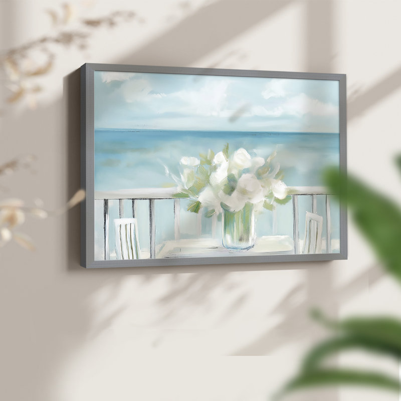 Série florale-XXXVII - reproduction encadrée, H 16 po x l 20 po, Gris