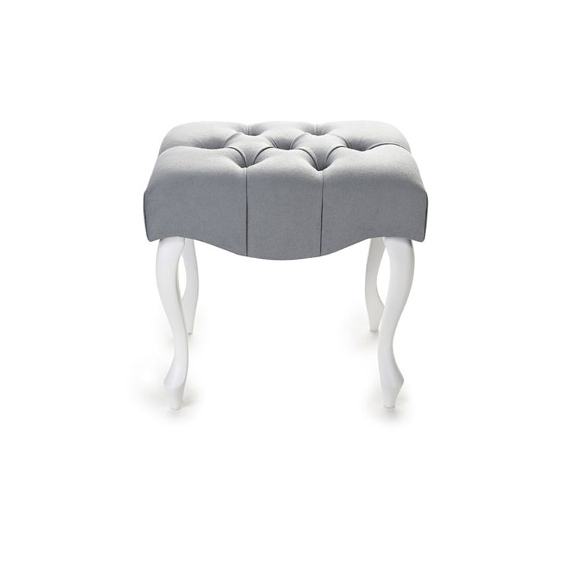 Medota 45cm Wide Velvet Tufted Rectangle Footstool Ottoman, White