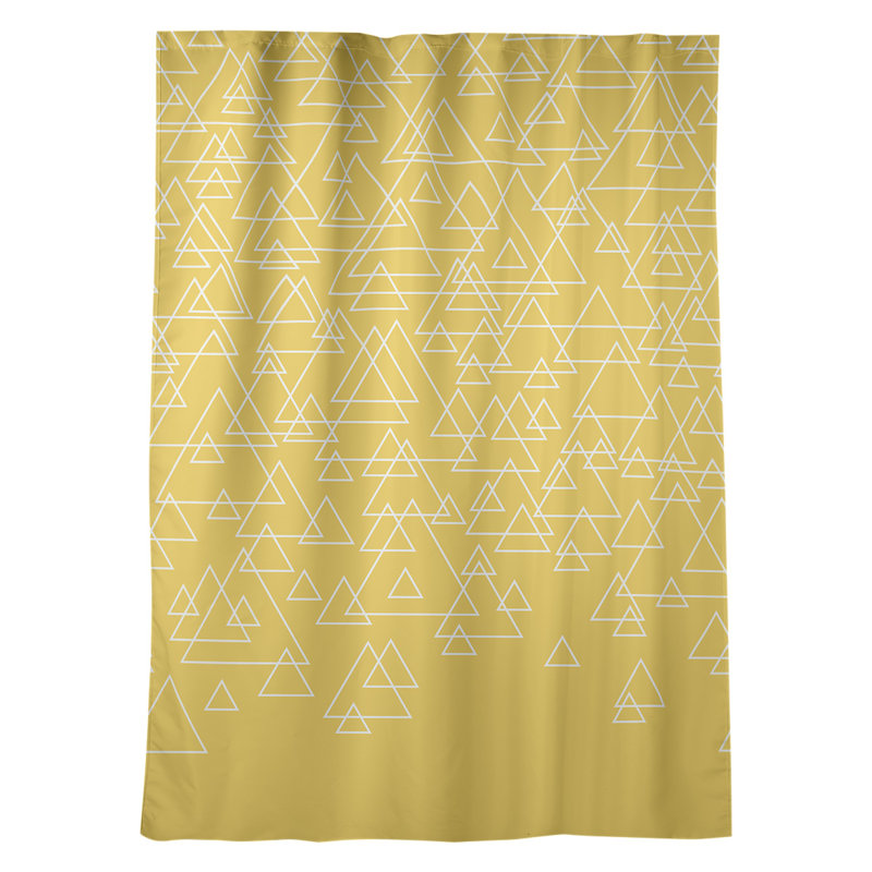 Panneau de rideau simple avec passe-tringle en triangle dispersé Kitterman, Jaune / blanc
