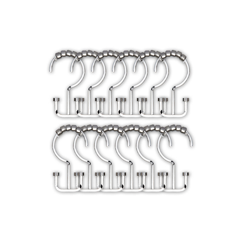 Crochets de rideau de douche Deco, Chrome