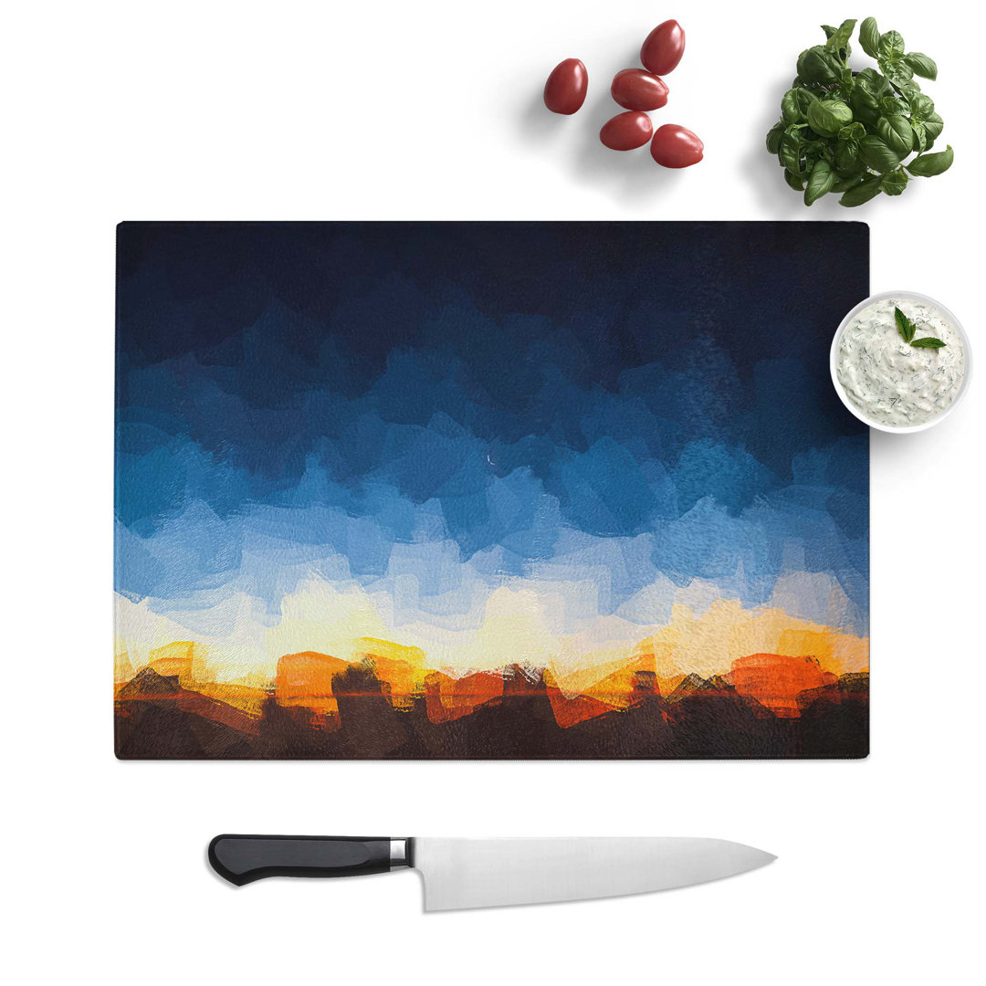 Glass Moon Above The Horizon in Abstract Chopping Board