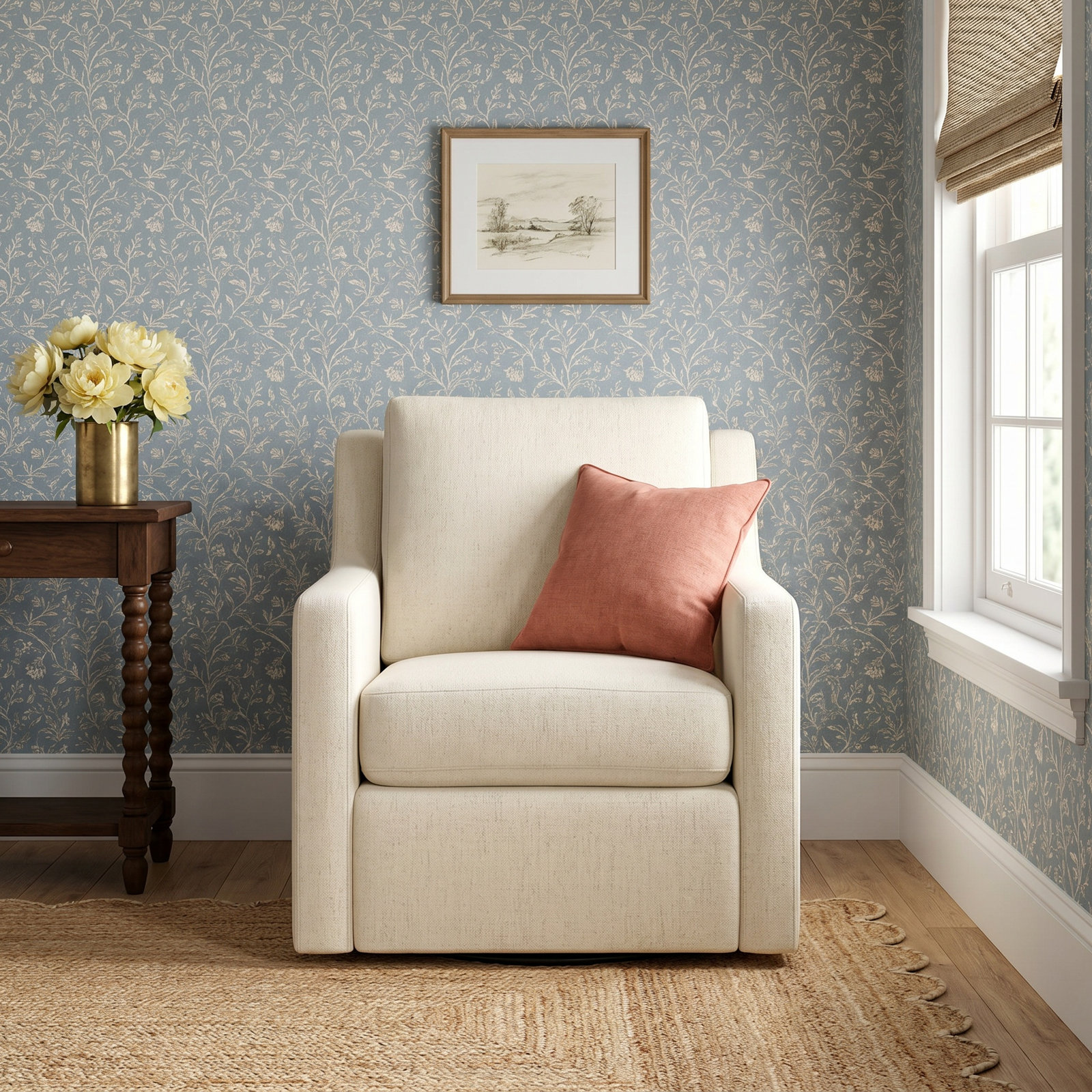 Milunka Upholstered Armchair, Ida Gray