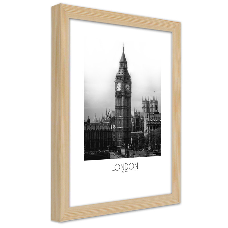 City Of London - Single Picture Frame Print, Tan, 90cm H x 60cm W