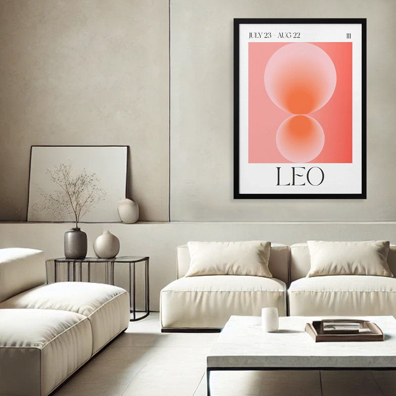 "Leo", reproduction d'art encadrée, H 20 po x l 16 po
