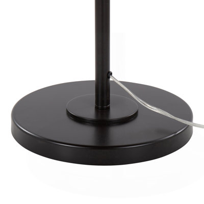 72" Contemporary Metal Floor Lamp in Oil Bronze with Natural Linen Shade