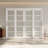 80 in. 5-Lite Frosted Glass Room Divider Sliding Closet Doors with Hardware & Handles-98097864