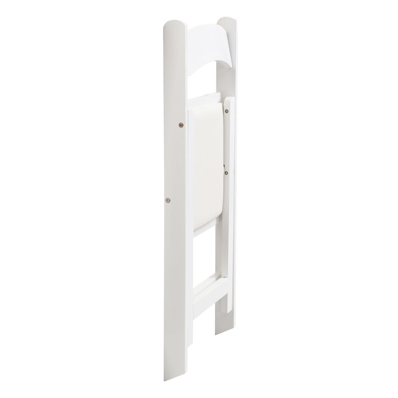 Upholstered folding  chair, White