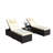 3-Piece Outdoor Patio Furniture Set, Chaise Lounge, Patio Reclining Lounge Chair Chaise Couch Cushioned With Glass Coffee Table-1339995308