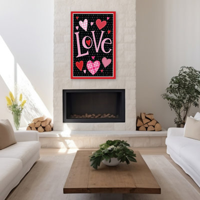 Love Hearts - Art contemporain avec motif de cœurs en patchwork