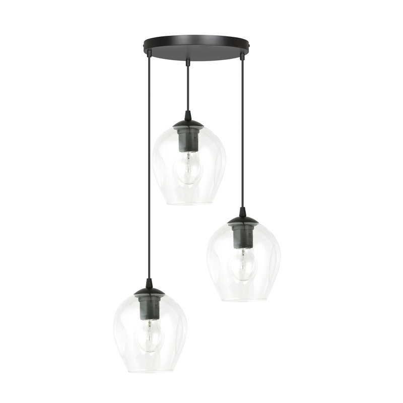 Cadi-Grace 3 - Light Black Cluster Pendant, Transparent