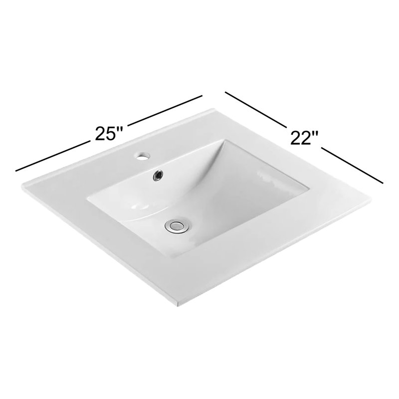 Unique 25" Single Bathroom Vanity Top, Single